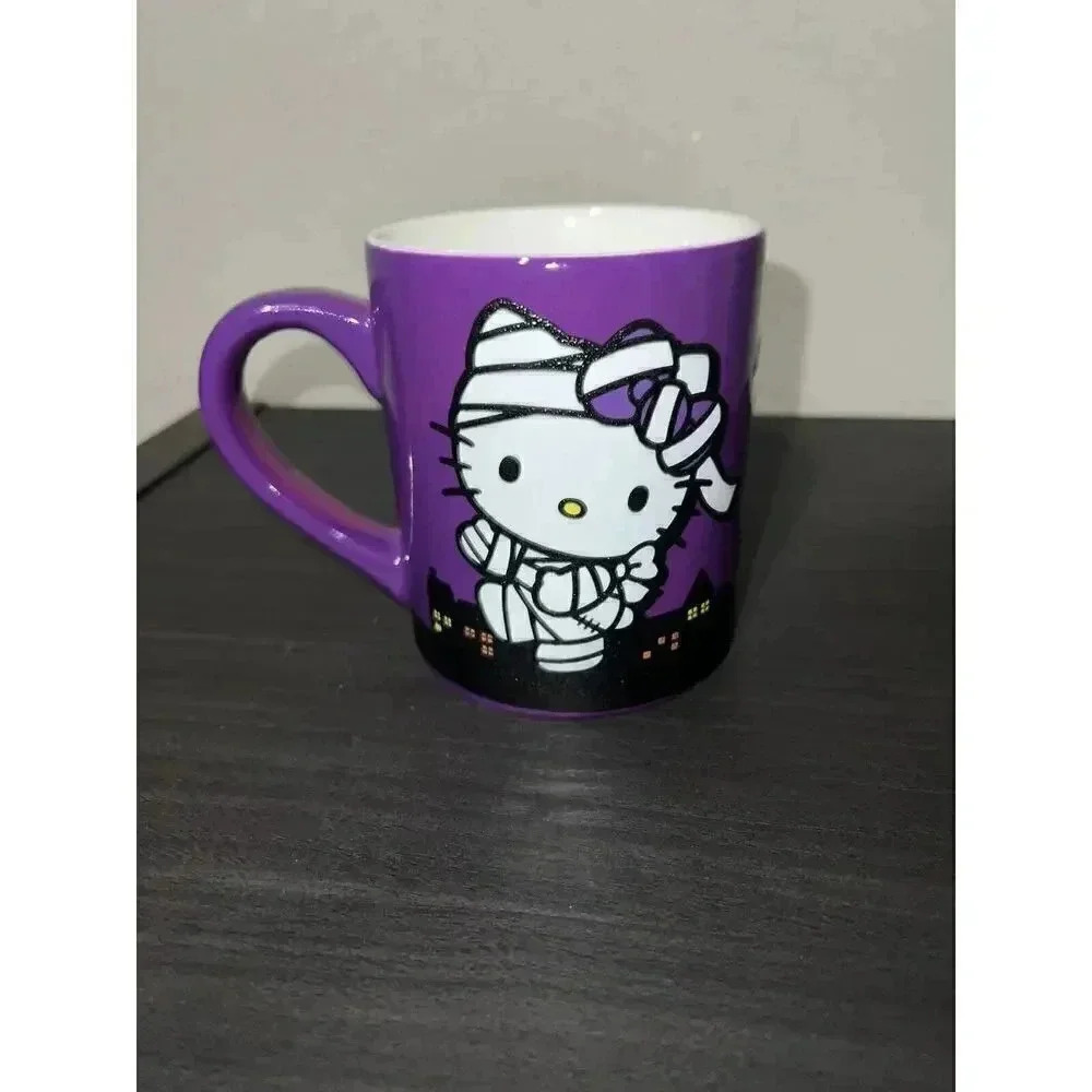 Hello Kitty Halloween Mummy Purple‎ Glitter Coffee Mug 14oz New